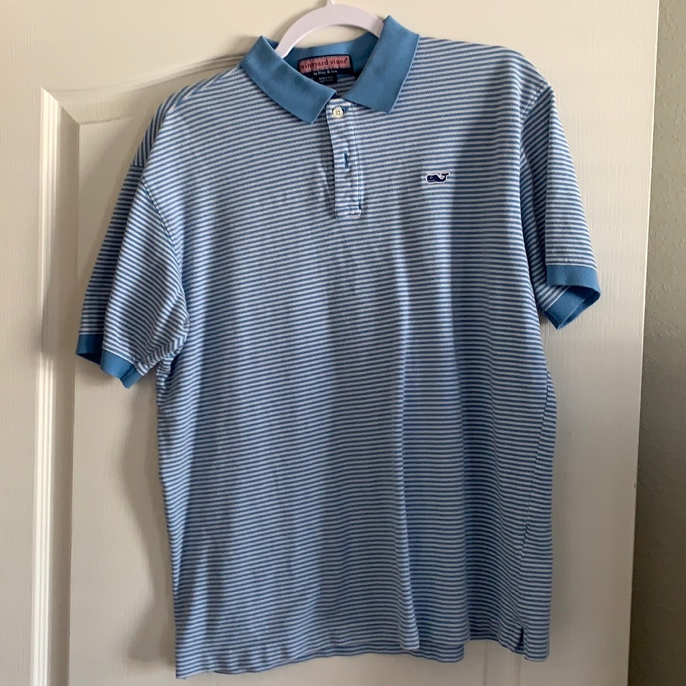 Blue stripped VV polo